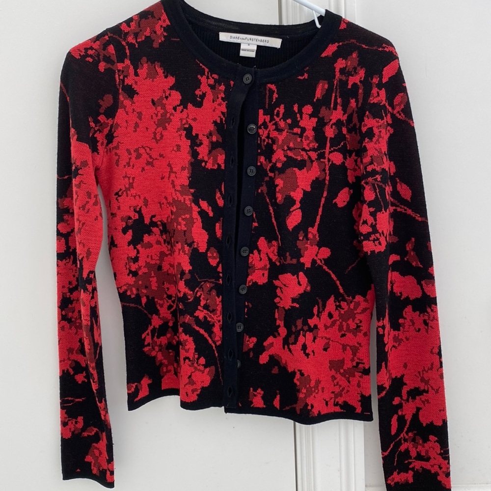 Diane von Furstenberg wool cardigan red S